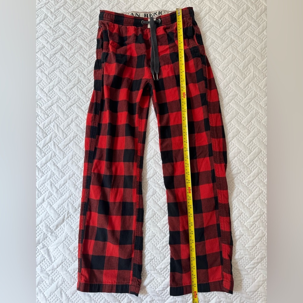 American Eagle Red Black Buffalo Plaid Pajama Pants Men XS Cozy Loungewear - Picture 9 of 10